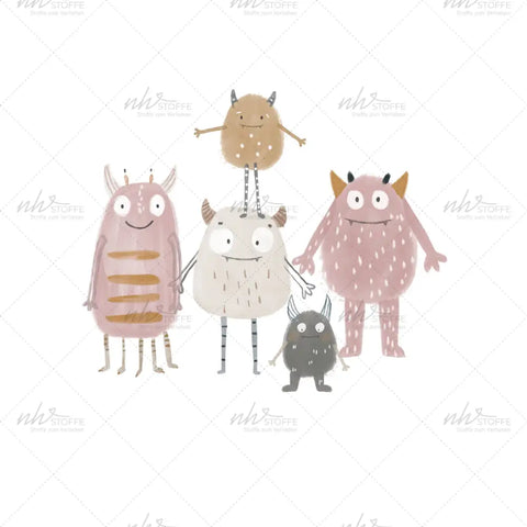 Bügelbild Little Monsters (Rosa) Medium