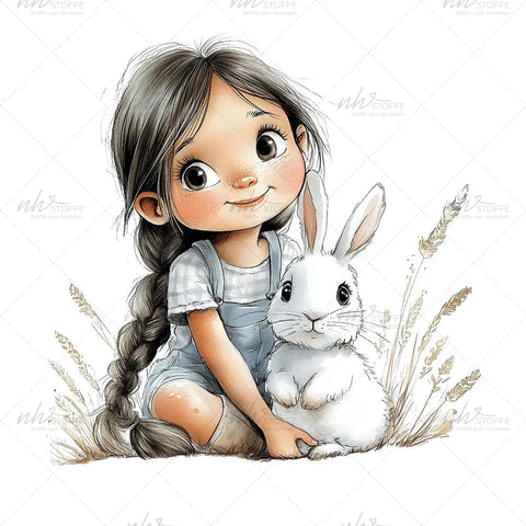 Bügelbild Lotti und Hasi MAXI