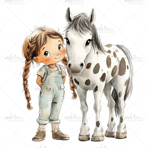 Bügelbild Lotti und kleiner Onkel MAXI