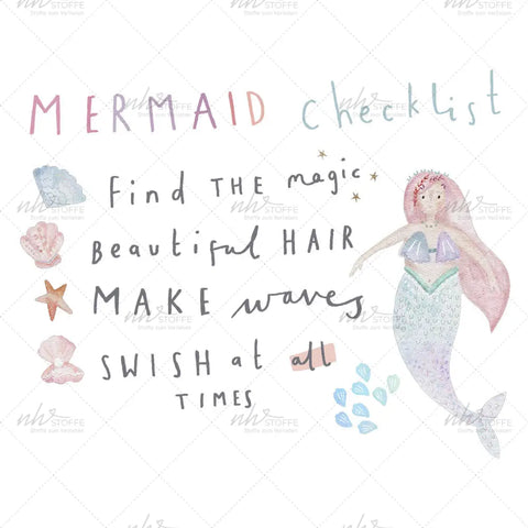 Bügelbild Mermaids Checklist MAXI