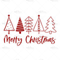 Bügelbild Merry Christmas (Tannenbäume) MAXI