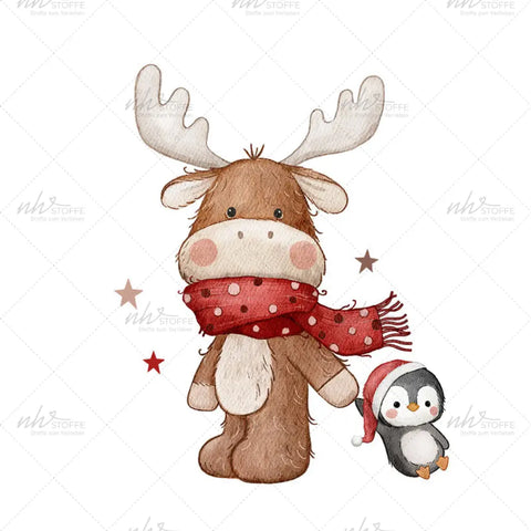 Bügelbild Moose and Penguin Medium