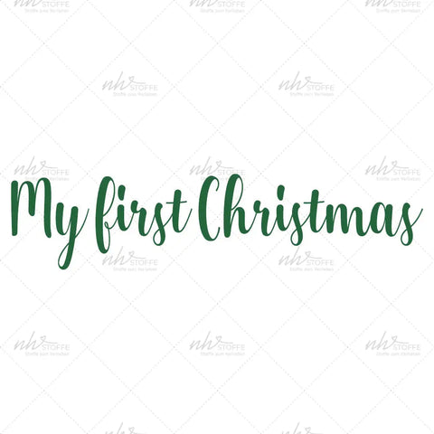 Bügelbild My first Christmas Schriftzug GRÜN Medium