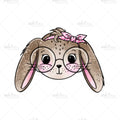 Bügelbild Nerdie Hase Medium
