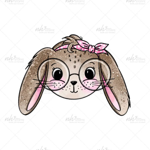 Bügelbild Nerdie Hase Medium