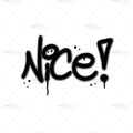 Bügelbild Nice! Schriftzug Medium
