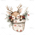 Bügelbild Nikolaus Rentier Medium