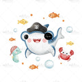 Bügelbild Pirate Shark Medium