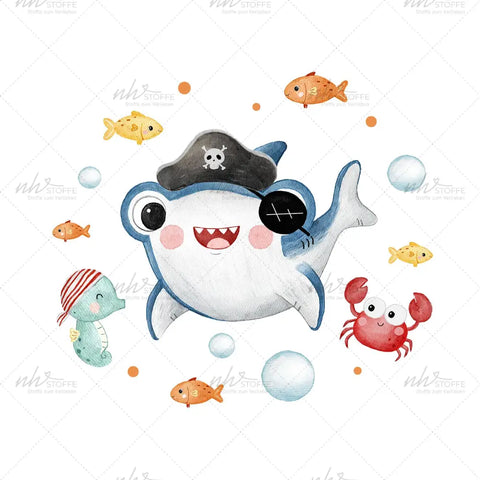 Bügelbild Pirate Shark Medium