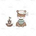 Bügelbild Piratenbär Medium
