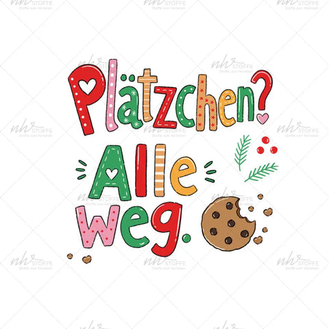 Bügelbild Plätzchen? Alle weg Medium