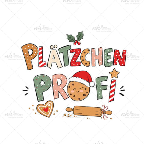 Bügelbild Plätzchen Profi Schriftzug Medium