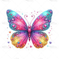 Bügelbild Rainbow Glitter Butterfly Medium