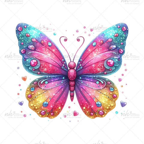Bügelbild Rainbow Glitter Butterfly Medium