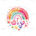 Bügelbild Rainbow Heart Medium
