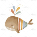 Bügelbild Rainbow Love Whale MINI