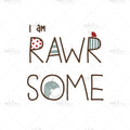 Bügelbild Rawrsome Schriftzug MINI