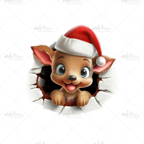 Bügelbild Reindeer peeking out of the cave Medium