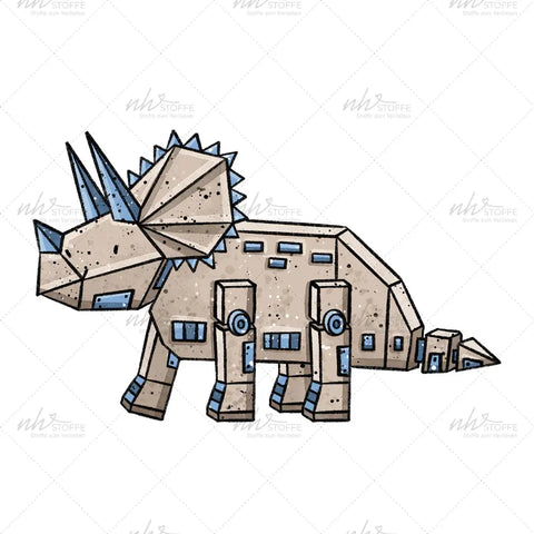 Bügelbild Robo Triceratops MAXI
