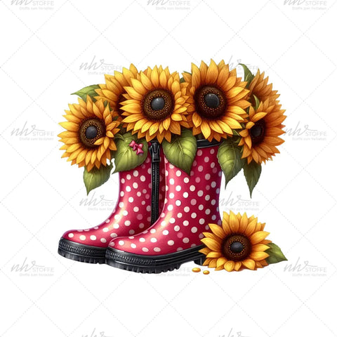 Bügelbild Rubber Boots (Sunflower) Medium