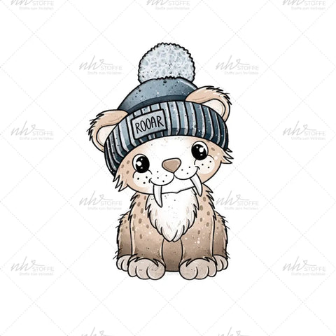 Bügelbild Säbelzahn Medium