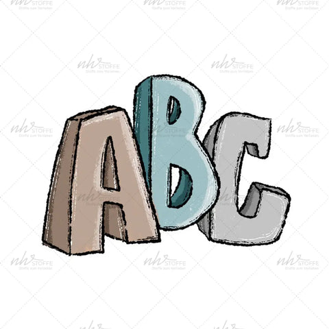 Bügelbild School One Letter Medium