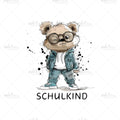 Bügelbild Schulkind (Bär) Medium