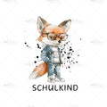 Bügelbild Schulkind (Fox) Medium