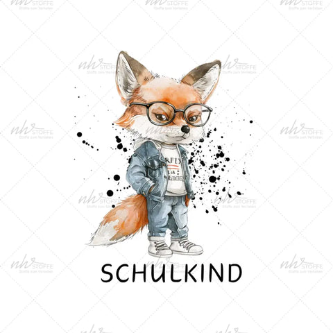 Bügelbild Schulkind (Fox) Medium