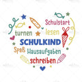 Bügelbild Schulkind Herz Medium