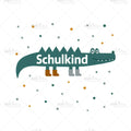 Bügelbild Schulkind Krokodil Medium