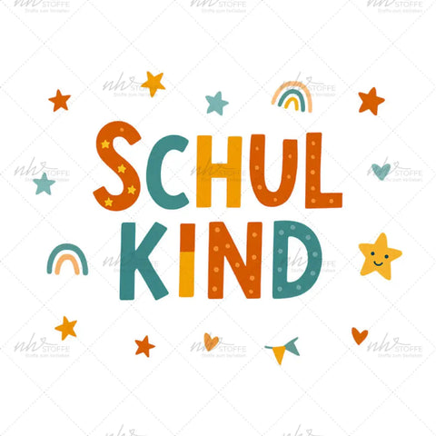 Bügelbild Schulkind Schriftzug Medium