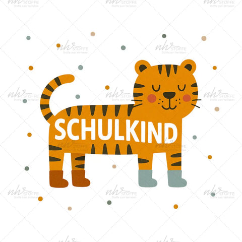 Bügelbild Schulkind Tiger MAXI