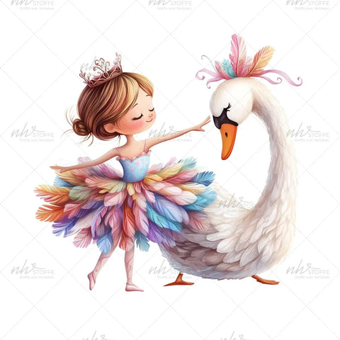 Bügelbild Schwanenballerina MAXI