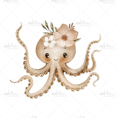 Bügelbild Sea Animals Octopus Medium