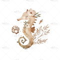 Bügelbild Sea Animals Seahorse Medium