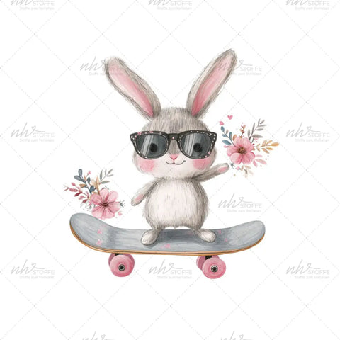 Bügelbild Skate Bunny Medium
