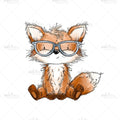 Bügelbild Skater Fox chillt Medium