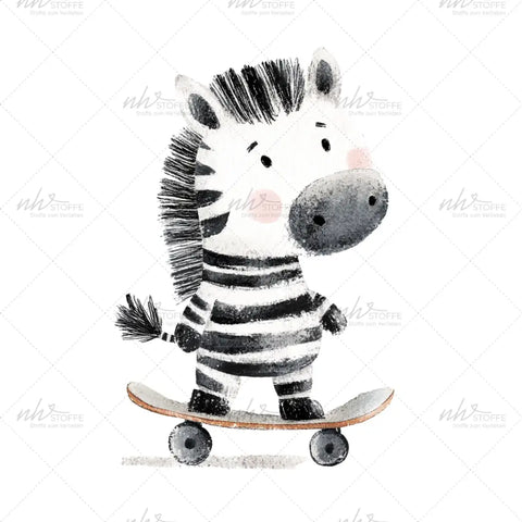 Bügelbild Skaterzebra Medium