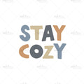 Bügelbild Stay Cozy Schriftzug Medium
