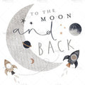 Bügelbild To the Moon and back Medium