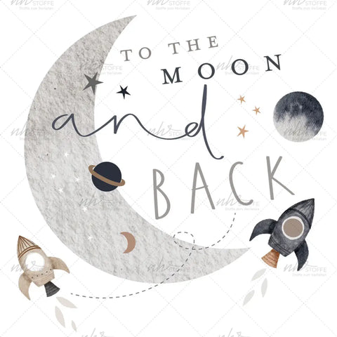 Bügelbild To the Moon and back Medium