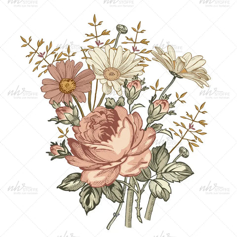 Bügelbild Vintage Flowers MAXI