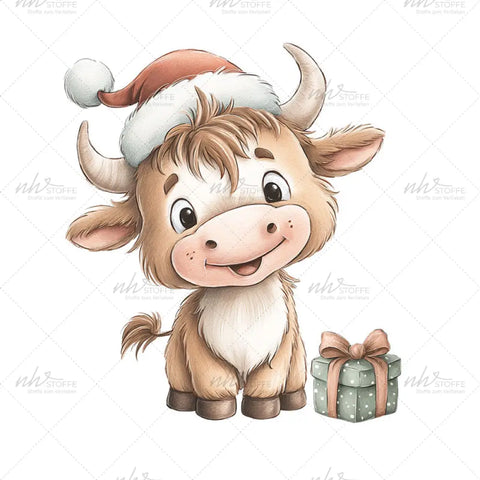 Bügelbild Weihnachtsbüffel Medium