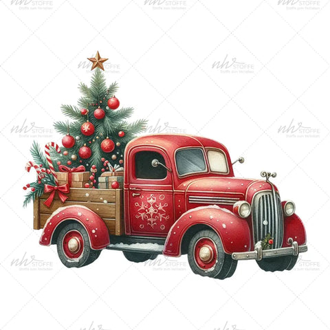 Bügelbild Weihnachtslaster Medium