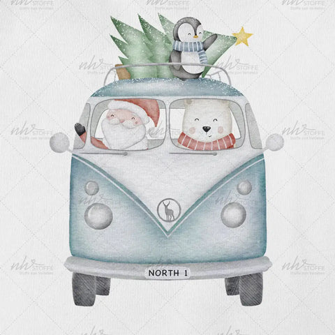 Bügelbild Wilde Bullyfahrt Weihnachtsedition Medium