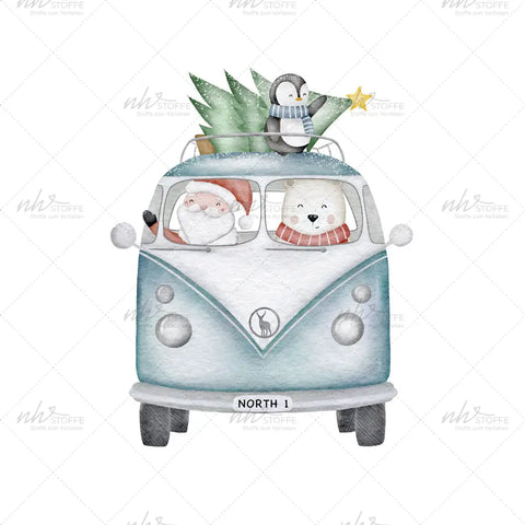 Bügelbild Wilde Bullyfahrt Weihnachtsedition MINI