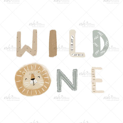 Bügelbild Wilder Löwe Schriftzug MAXI