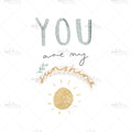 Bügelbild You are my Sunshine (Schriftzug) Maxi