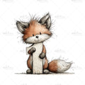 Bügelbild Zahl 1 Fuchs Medium